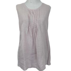 Laura Bianchi Pink Linen Sleeveless Top Made in Italy Minimal Boho Summer Size S